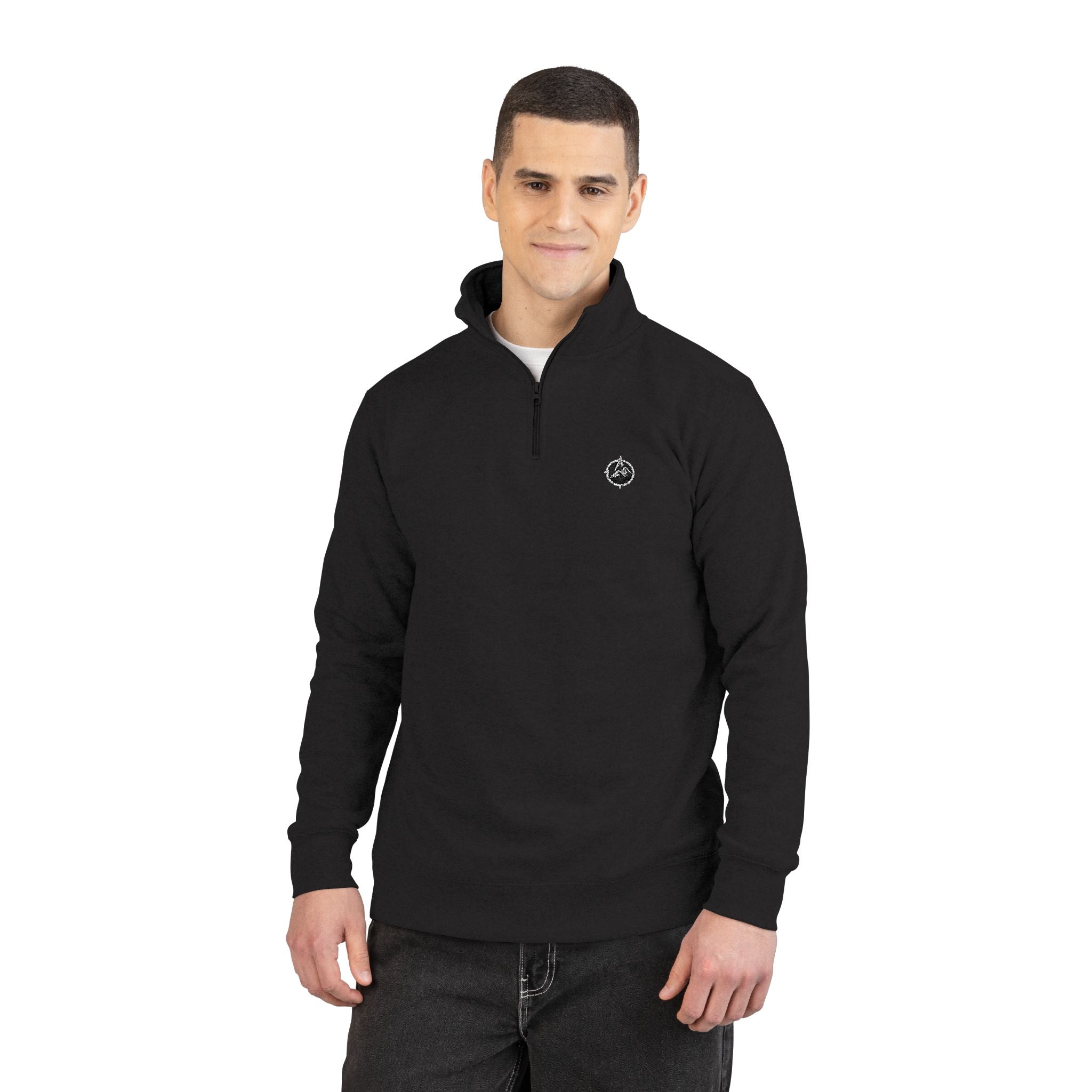 Embroidered Fleece Pullover – Cozy Half‑Zip Sweatshirt